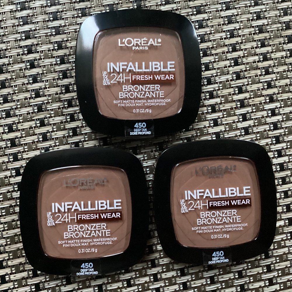 New L'Oréal Paris Infallible 24H Fresh Wear bronzer Bundle shade 450 Deep Tan